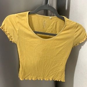 Yellow ruffle PacSun top
